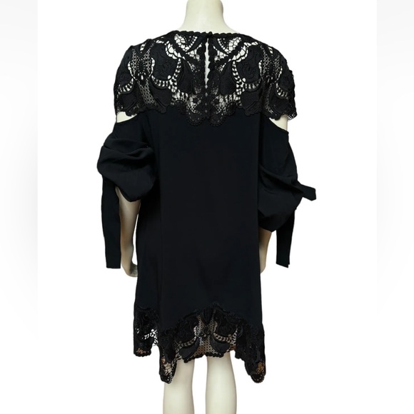 Jonathan Simkhai Women’s Sz 8 Black Lace Shift Long Sleeve Mini Dress - Picture 3 of 9